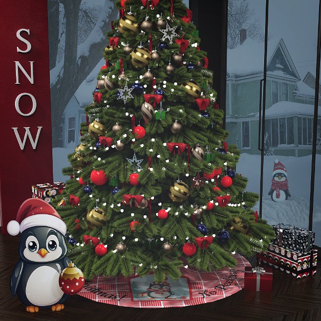 Saia Para Árvore De Natal De Poliéster Sem Pequim Pinguim de Natal (Criador carregado)