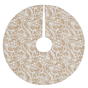 Saia Para Árvore De Natal De Poliéster Serapilheira do chique & saia da árvore do laço