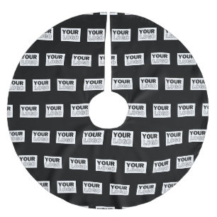 Saia Para Árvore De Natal De Poliéster Seu logotipo ou Design   Fundo de cor editável