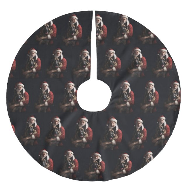 Saia Para Árvore De Natal De Poliéster Shepherd Santa Claus Festivo Natal (Frente)