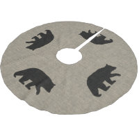 Silhuetas de Urso Preto Estilo Linho de Juta