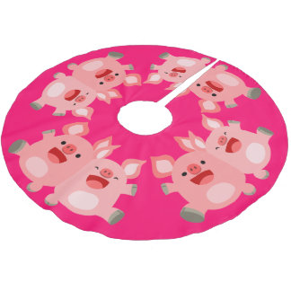 Saia Para Árvore De Natal De Poliéster SIM! Camiseiros de Cartoon Bonitos