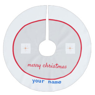 Saia Para Árvore De Natal De Poliéster simples e mínimo adicione seu nome, merry natma b