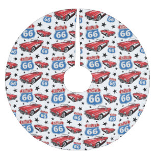 Saia Para Árvore De Natal De Poliéster Sinal de 1961 C1 Red Classic Sports Car Retro Rout