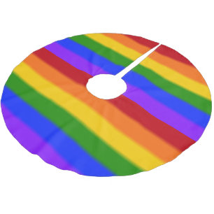 Saia Para Árvore De Natal De Poliéster Sinalizador Orgulho gay de queda