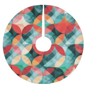 Saia Para Árvore De Natal De Poliéster Sinfonia do círculo: Abstrato Colorida Vintage
