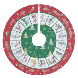 Saia Para Árvore De Natal De Poliéster Snowmen Cuja Neve Escoou Camisa De Árvore De Polié