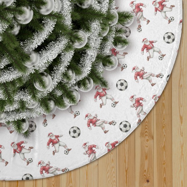 Saia Para Árvore De Natal De Poliéster Soccer Santa Christmas Pattern (Criador carregado)
