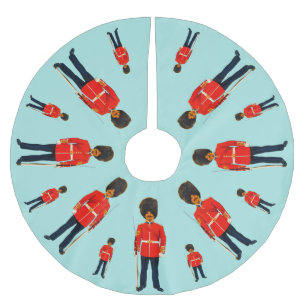 Saia Para Árvore De Natal De Poliéster Soldados britânicos em azul e vermelho em azul cla