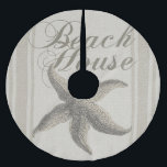 Saia Para Árvore De Natal De Poliéster Starfish Beach House Seashore Coastal<br><div class="desc">Esta casa de praia - A imagem do peixe-estrela tem um fundo arenoso e bronzeado, com um padrão que se parece com canvas. Isto é perfeito para a casa de praia, e te deixa no clima para o verão. A decoração da casa de praia deve estar calmando, e sentir que...</div>