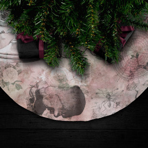 Saia Para Árvore De Natal De Poliéster Steampunk Romântico Ephemera Chique