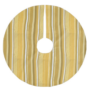 Saia Para Árvore De Natal De Poliéster Stripes Amarelo