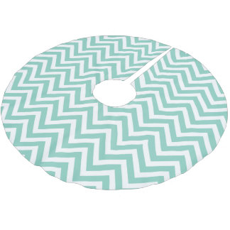 Saia Para Árvore De Natal De Poliéster Stripes de Aqua Chevron
