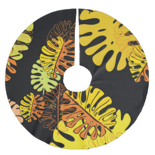 Saia Para Árvore De Natal De Poliéster Summer Tropical Leaves Vintage Design