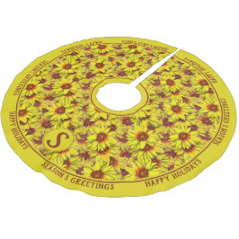 Saia Para Árvore De Natal De Poliéster Sunflower Tree Skirt
