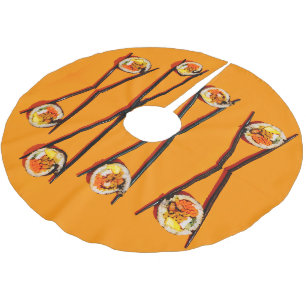 Saia Para Árvore De Natal De Poliéster Sushi com Chopsticks