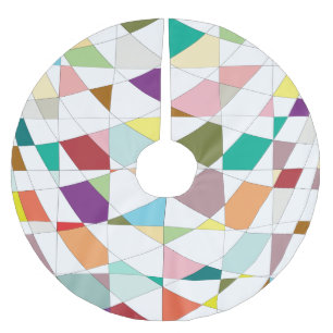 Saia Para Árvore De Natal De Poliéster Tapeçaria com abstrato de cores