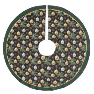 Saia Para Árvore De Natal De Poliéster Tapete de Árvore Decorativo Dourado Winter Wonderl