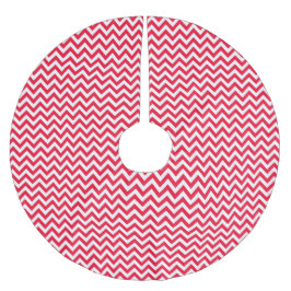 Saia Para Árvore De Natal De Poliéster Tapete de Natal - Chevron Vermelho e Branco