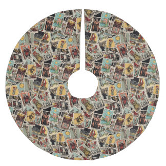 Saia Para Árvore De Natal De Poliéster Tarot Cars - Camisa De Natal - Padrão Vintage