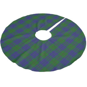 Saia Para Árvore De Natal De Poliéster Tartan de Caça Azul Verde Barclay Escocês