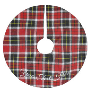 Saia Para Árvore De Natal De Poliéster Tartan Flannel Vermelho e Preto