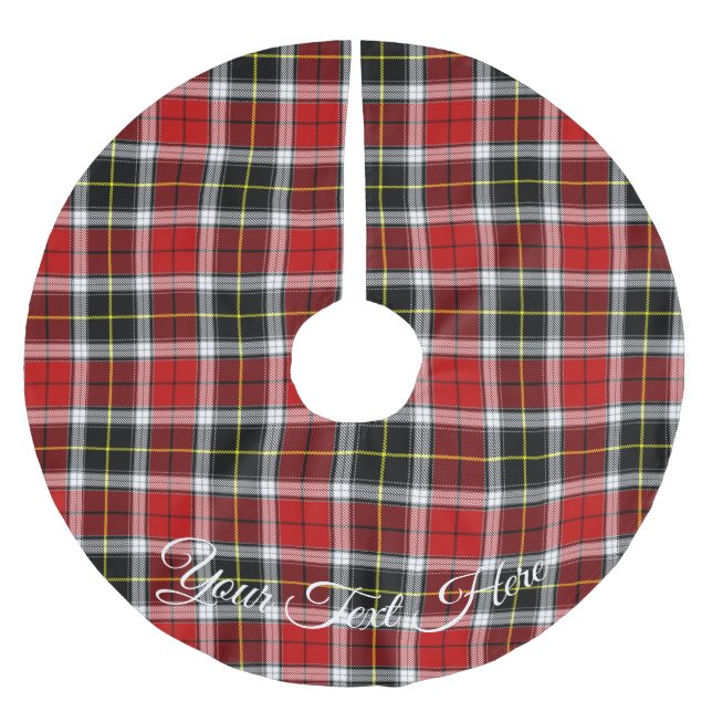 Saia Para Árvore De Natal De Poliéster Tartan Flannel Vermelho e Preto (Frente)
