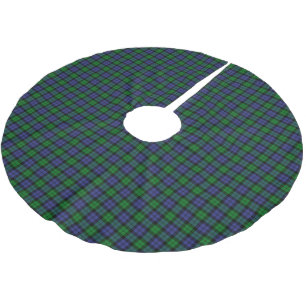 Saia Para Árvore De Natal De Poliéster Tartan preto das forças armadas do relógio