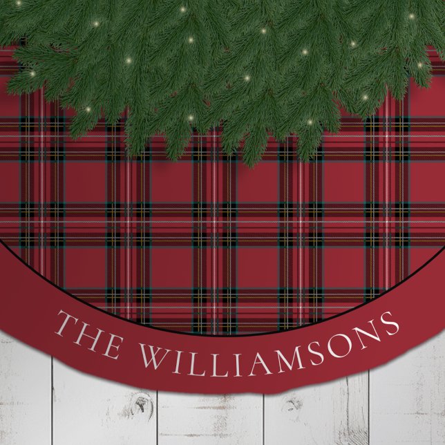 Saia Para Árvore De Natal De Poliéster Tartan Tidings Saiba (Criador carregado)