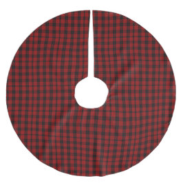 Saia Para Árvore De Natal De Poliéster Tartan Vermelho e Negro