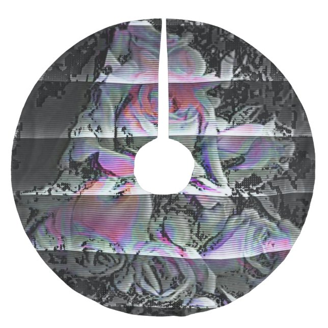 Saia Para Árvore De Natal De Poliéster Techno Bouquet  (Frente)