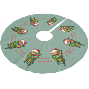 Saia Para Árvore De Natal De Poliéster Teddy Bears Feliz Natal