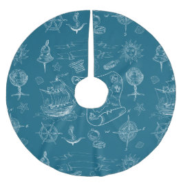 Saia Para Árvore De Natal De Poliéster Teste padrão gráfico náutico do modelo