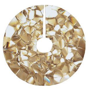 Saia Para Árvore De Natal De Poliéster Textura de ouro de abstrato de 3D.