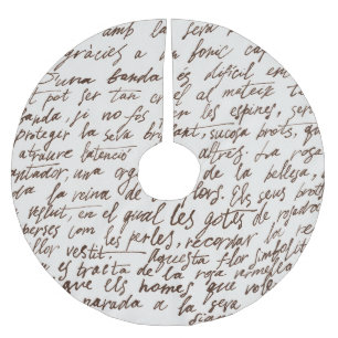 Saia Para Árvore De Natal De Poliéster Textura Manuscrita de Tinta Marrom Retroativa