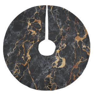 Saia Para Árvore De Natal De Poliéster Textura Marble: Superfície Elegante Da Pedra.