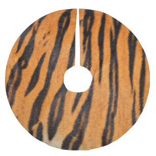 Saia Para Árvore De Natal De Poliéster Textura realista da pele do tigre.