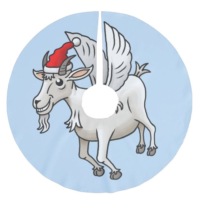 Saia Para Árvore De Natal De Poliéster The Flying Christmas Goat (Frente)
