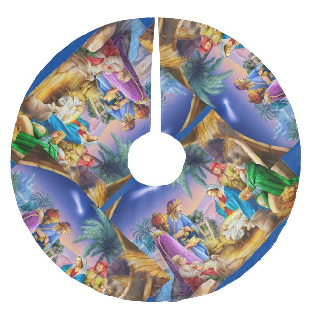 Saia Para Árvore De Natal De Poliéster The holy night (Frente)