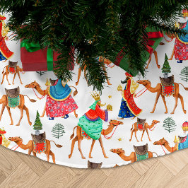 Saia Para Árvore De Natal De Poliéster Three wise men kings & camels all-over print