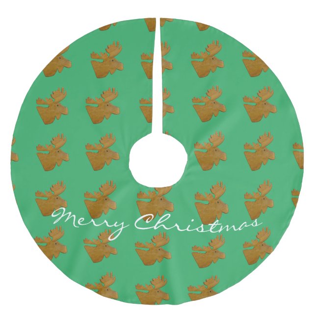 Saia Para Árvore De Natal De Poliéster Thunder_Cove da Cabeça de Alce (Frente)