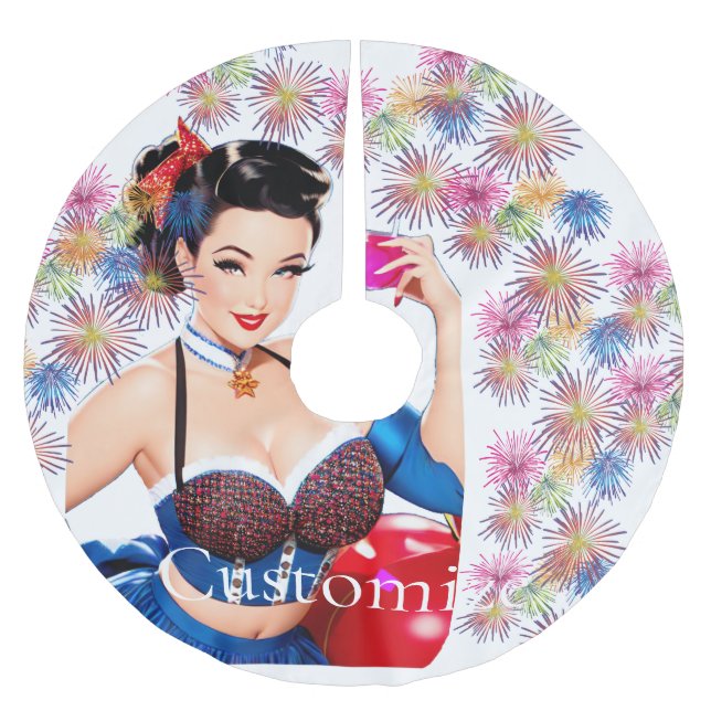 Saia Para Árvore De Natal De Poliéster Thunder_Cove da Garota do Coquetel (Frente)