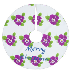 Saia Para Árvore De Natal De Poliéster Thunder_Cove de Flor Roxo