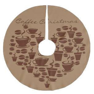 Saia Para Árvore De Natal De Poliéster Thunder_Cove do Coração do Café Lover