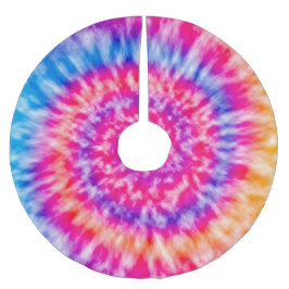Saia Para Árvore De Natal De Poliéster Tie Dye