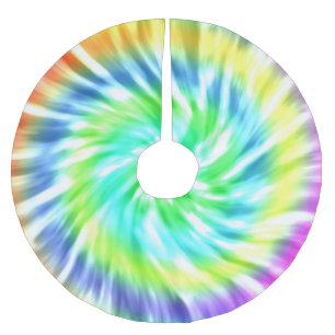 Saia Para Árvore De Natal De Poliéster Tie Dye Design Tree Skirt