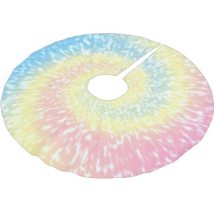 Saia Para Árvore De Natal De Poliéster Tie Dye Hippie Swirl Natal