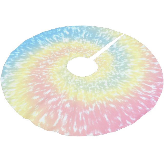 Saia Para Árvore De Natal De Poliéster Tie Dye Hippie Swirl Natal (Inclinado)