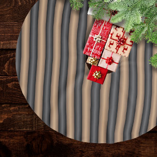 Saia Para Árvore De Natal De Poliéster Tiras castanhas torradas com Na moda moderno com p