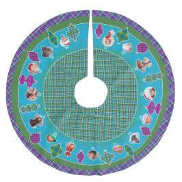 Saia Para Árvore De Natal De Poliéster Toalha de árvore de Natal Plaid Heirloom (cores re